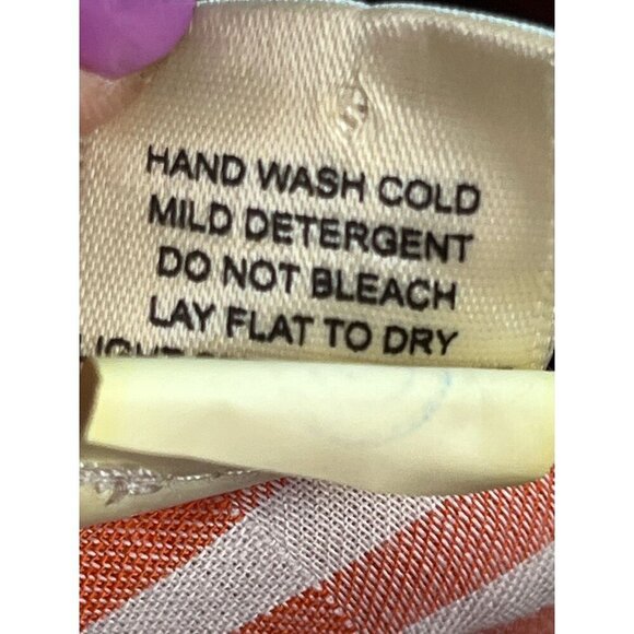 Lovestitch Dress M Orange Striped Retro Beach Swim Preppy Retro Boho Hippie 80s - Picture 9 of 11